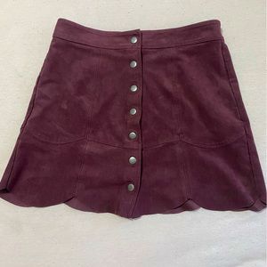 American Eagle suede button up mini skirt